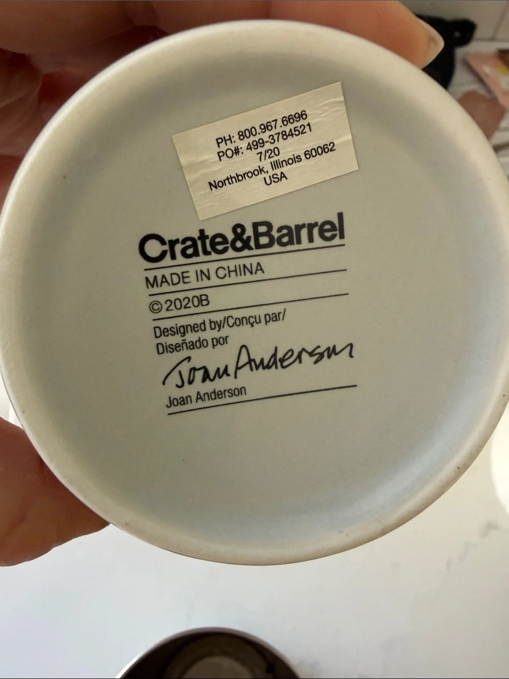 Crate&Barrel white gray